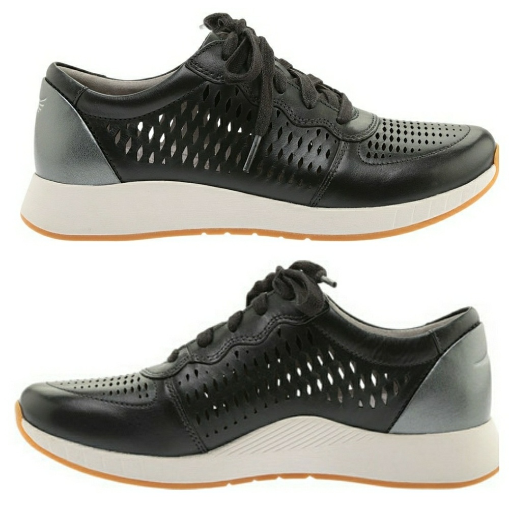 Dansko Charlie Perforated Sneaker Black Leather 37